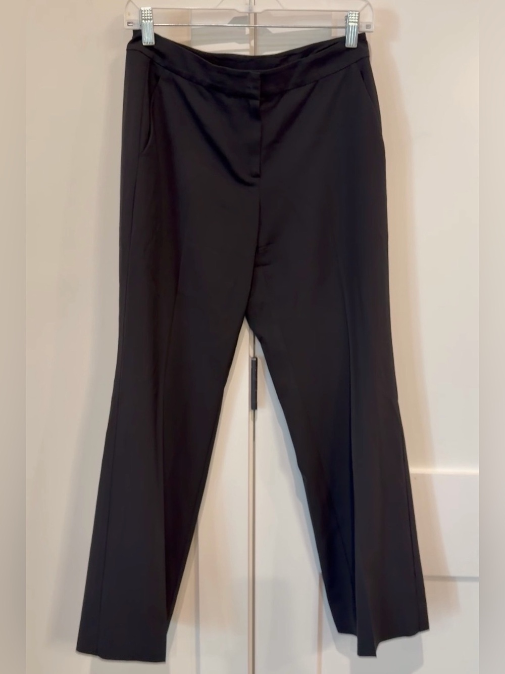 St. John Caviar Black‎ Straight Leg Dress Pants Sz 2 EUC Capsule Classic Minimal
